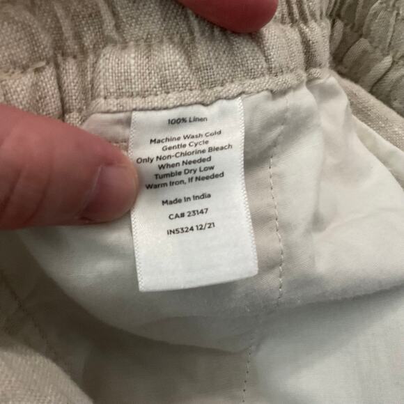 Talbots 100% Linen Pull On Khaki Casual Shorts - Size 2XP - Picture 4 of 8